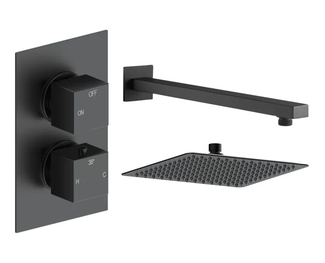 Vasca Cosmo Square Shower Valve & Kit Pack 1 - Matt Black main product photo