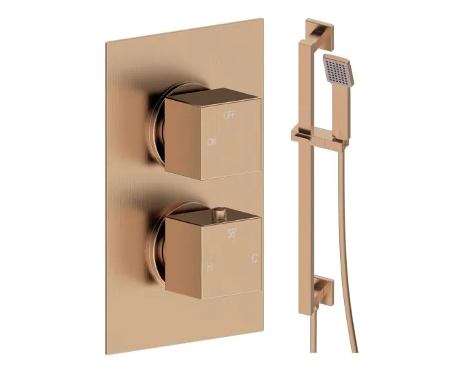 Vasca Cosmo Square Shower Valve & Kit Pack 2 - Brushed Bronze main product photo