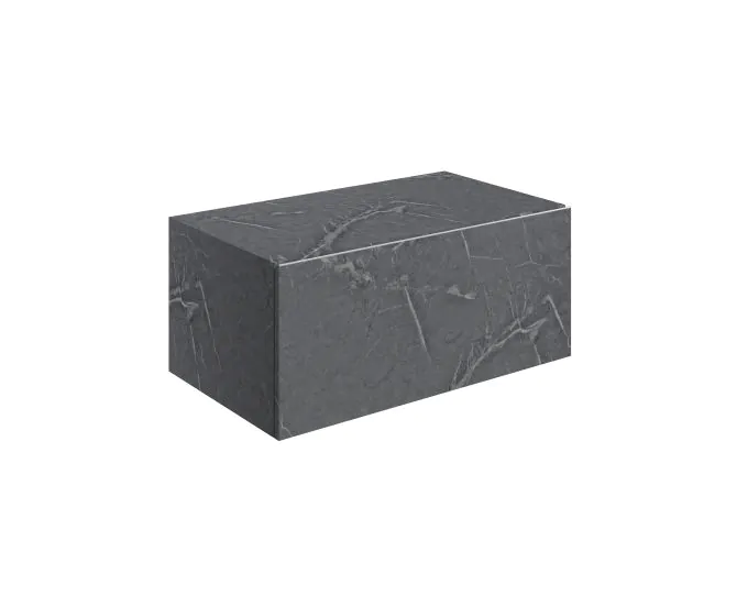 Vasca Scuro 800mm Wall Hung Storage Drawer - Grey Marble main product photo