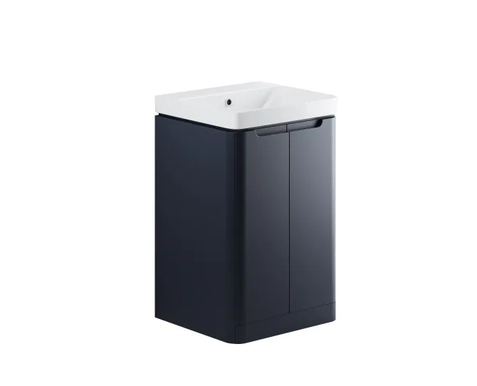 Vasca Aquino 500mm 2 Door Floor Standing Cloakroom Basin Unit - Matt Indigo main product photo