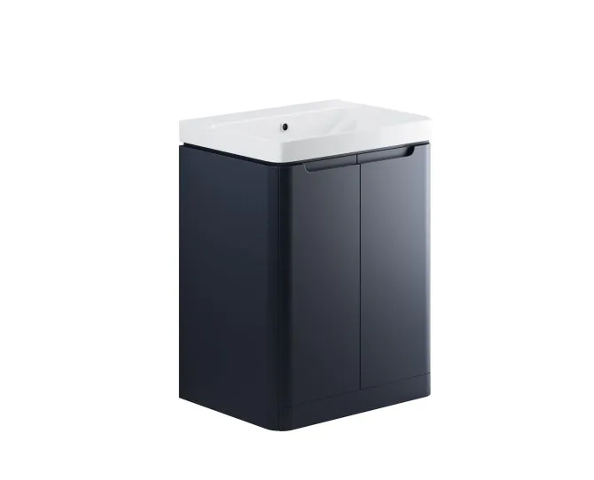 Vasca Aquino 605mm 2 Door Floor Standing Basin Unit - Matt Indigo main product photo