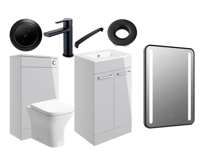 Vasca Forte 510mm F/S Furniture Pack - Grey Gloss w/Black Finishes main product photo