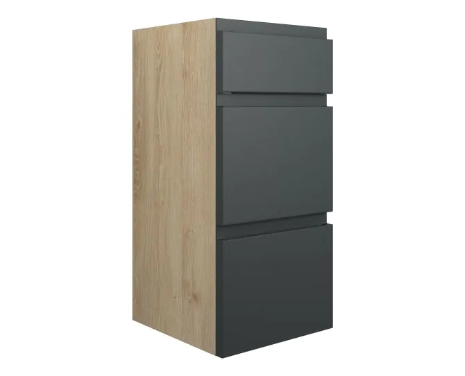 Vasca Salto 300mm Standard 3 Drawer Unit - Matt Graphite Grey (Oak Cab) main product photo