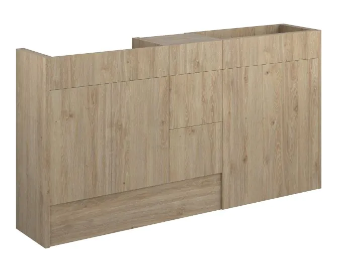 Vasca Liscio 1536mm Standard Basin WC & 3 Drawer Unit Pack - Havana Oak (Oak Cab) main product photo