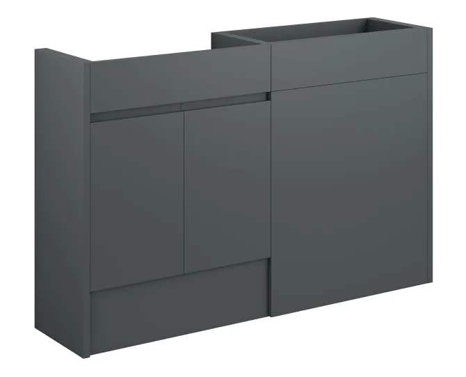 Vasca Salto 1236mm Standard Basin & WC Unit Pack - Matt Graphite Grey (Oak Cab) main product photo