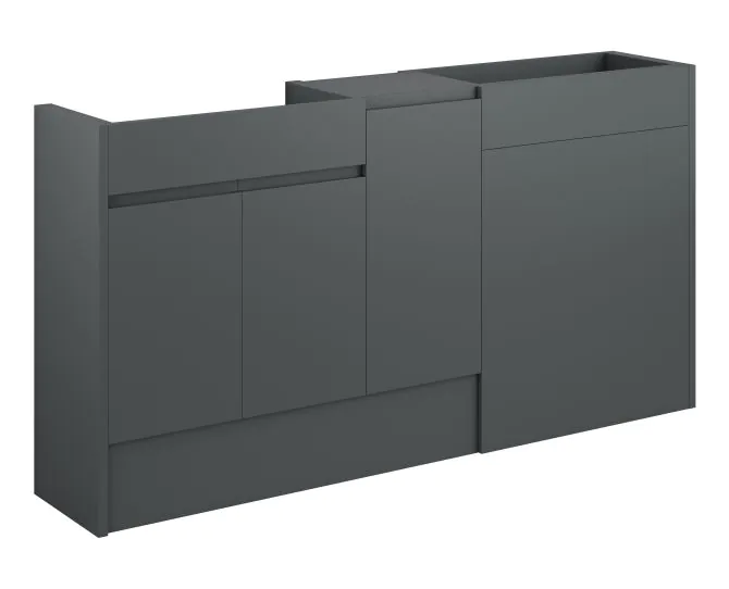 Vasca Salto 1536mm Standard Basin WC & 1 Door Unit Pack - Matt Graphite Grey (Oak Cab) main product photo