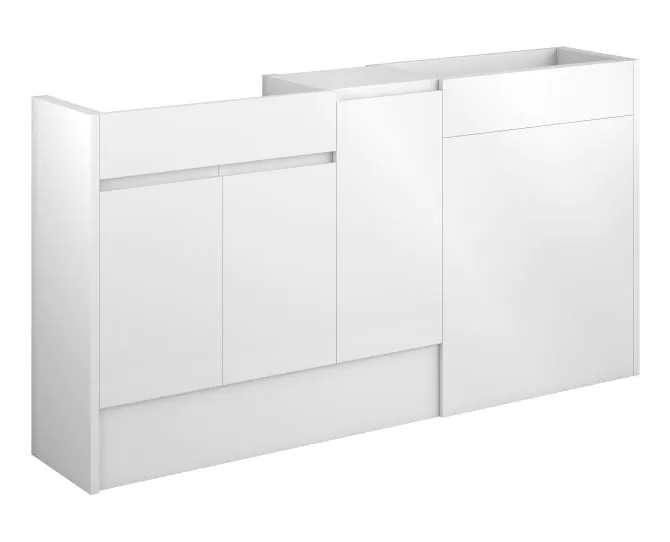 Vasca Salto 1536mm Standard Basin WC & 1 Door Unit Pack - White Gloss (Oak Cab) main product photo