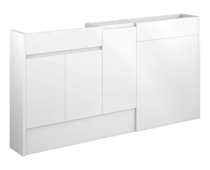 Vasca Salto 1536mm Slim Basin WC & 1 Door Unit Pack - White Gloss (Oak Cab) main product photo