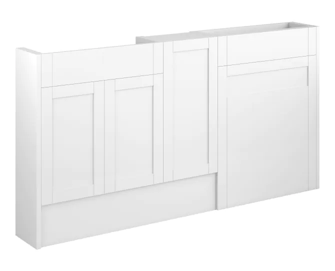 Vasca Bordo 1536mm Slim Basin WC & 1 Door Unit Pack - Matt White (Oak Cab) main product photo