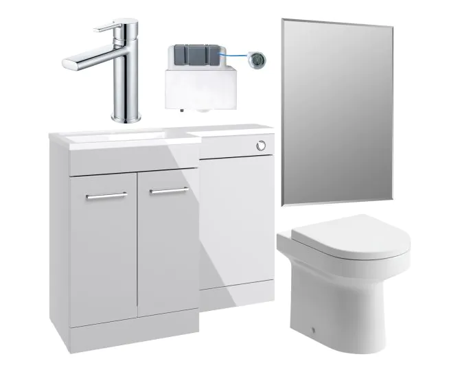 Vasca Fino 1000mm Furniture & BTW WC Pack - Grey Gloss (RH) main product photo