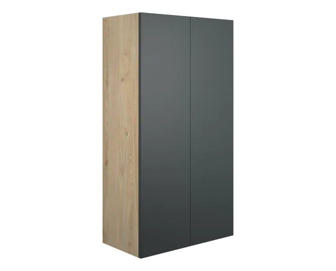 Vasca Liscio 600mm Standard 2 Door Storage Unit - Matt Graphite Grey (Oak Cab) main product photo