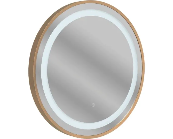 Vasca Ruota 600mm Round Front-Lit LED Mirror - Brushed Bronze main product photo