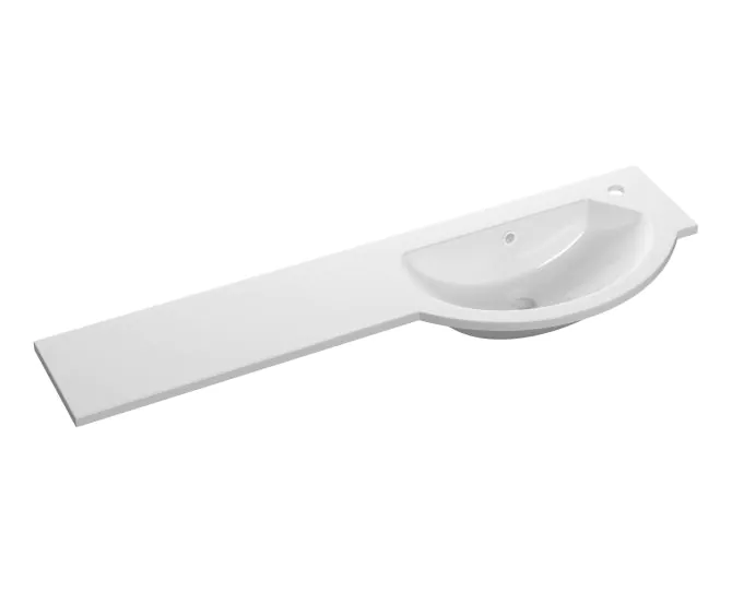 Vasca 1244mm Slim Round One-Piece Basin & Overflow Ring - Right Hand main product photo