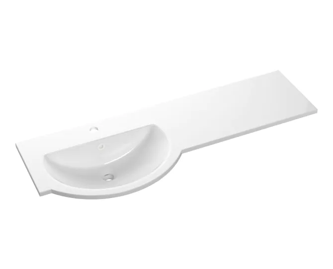 Vasca 1244mm Standard Round One-Piece Basin & Overflow Ring - Left Hand main product photo