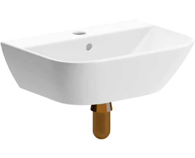Vasca Tondo 450x320mm 1TH Cloakroom Basin & Brushed Bronze Bottle Trap main product photo