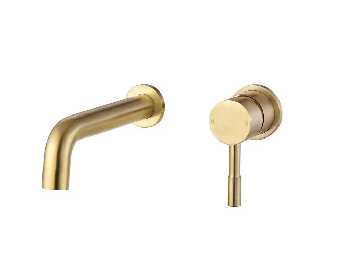 Vasca Cirocco 155mm Wall Mounted Basin Mixer - Brushed Brass main product photo