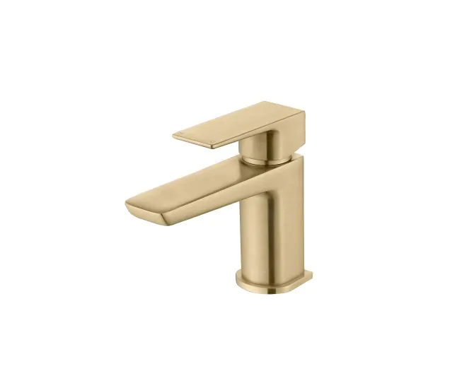 Vasca Chiara Cloakroom Basin Mixer & Waste - Brushed Brass main product photo
