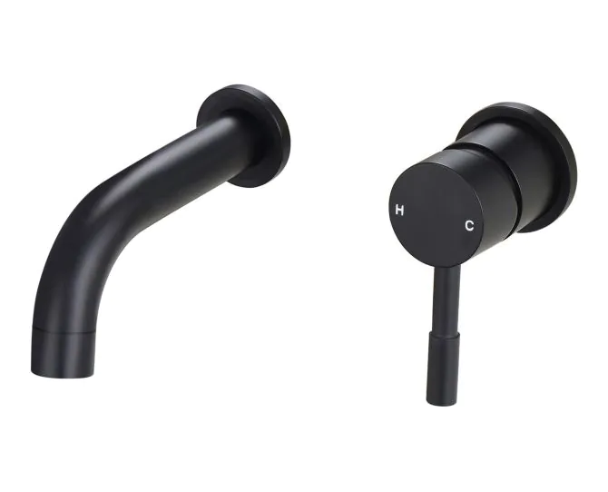 Vasca Cirocco 155mm Wall Mounted Basin Mixer - Matt Black main product photo