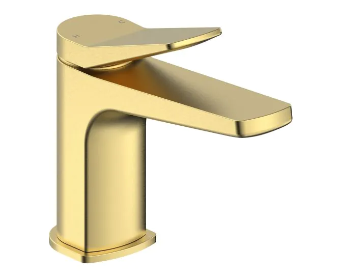 Vasca Tufo Basin Mixer & Waste - Brushed Brass main product photo