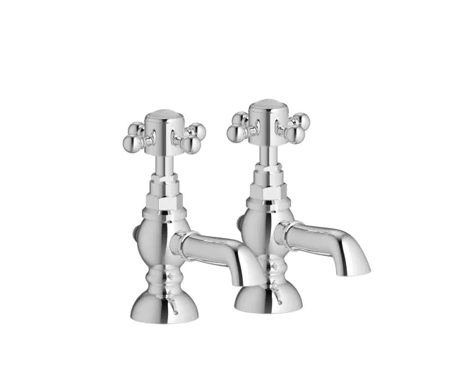 Vasca Urso Basin Pillar Taps - Chrome main product photo