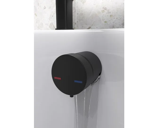 Vasca Bath Overflow Filler w/Integrated Valve - Black main product photo