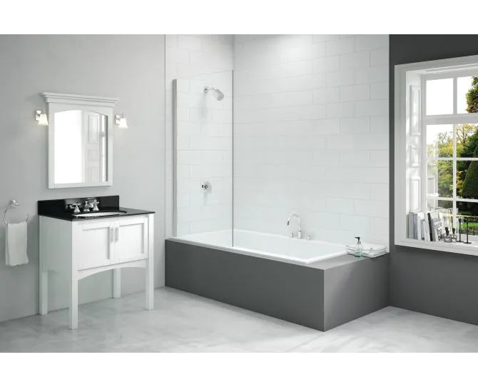 Merlyn 800x1500mm Single Fixed Square Bath Screen (6mm) DIBS0010 main product photo