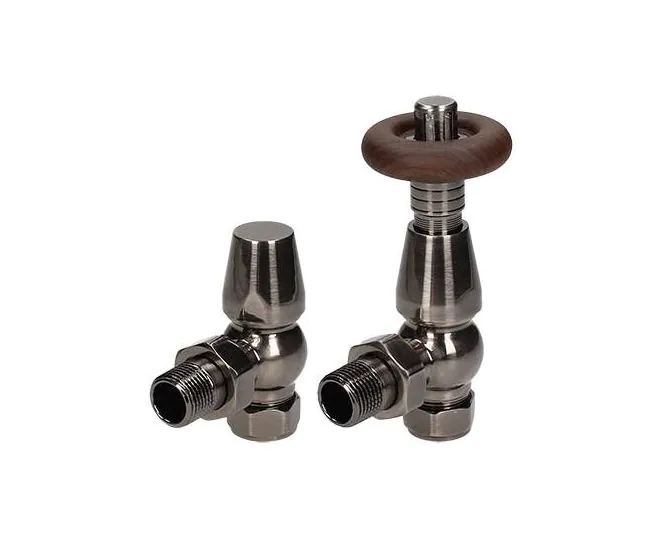 BiWorld Bentley Traditional Brushed Black Nickel 15mm TRV & Lockshield Valve Set EV-B15BN main product photo