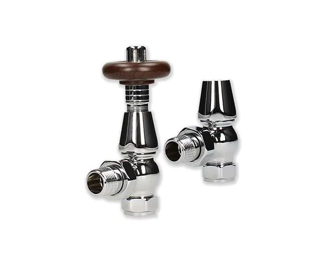 BiWorld Bentley Traditional Chrome 15mm TRV & Lockshield Valve Set EV-B15C main product photo