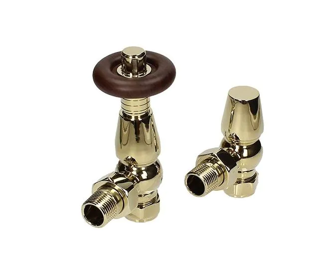BiWorld Bentley Traditional Gold 15mm TRV & Lockshield Valve Set EV-B15G main product photo