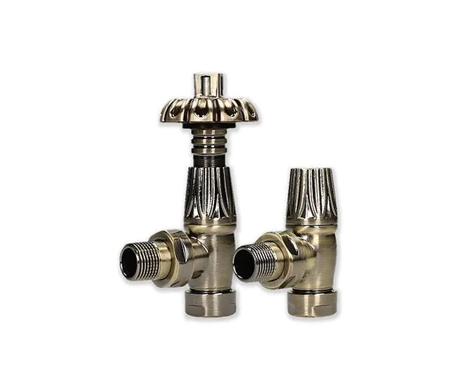 BiWorld Bentley Gothic Antique Brass TRV & Lockshield Valve Set EV-BG15AB main product photo