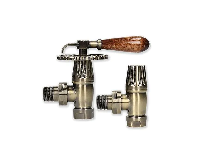 BiWorld Bentley Manual Antique Brass & Lockshield Valve Set EV-BM15AB main product photo