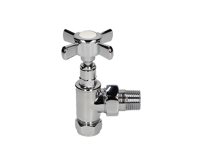 BiWorld Heavy Pattern 15mm Cross Head Chrome Angled Wheel Head Valve EV-CH15A main product photo