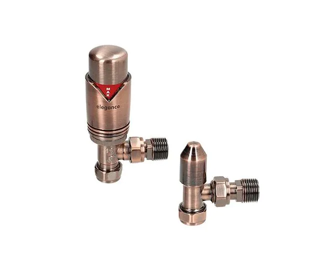 BiWorld Elegance Wave Antique Copper TRV & Lockshield Twin Pack EV-E15TPAC main product photo