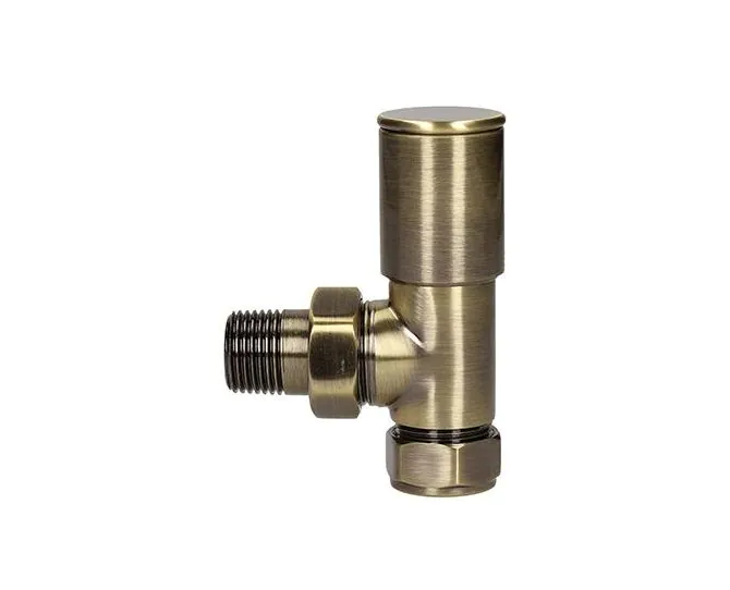 Biworld Heavy Pattern 15mm Antique Brass Angled Wheel Head Valve EV-HP15AB main product photo