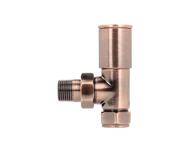 BiWorld Heavy Pattern 15mm Antique Copper Angled Wheel Head Valve EV-HP15AC main product photo