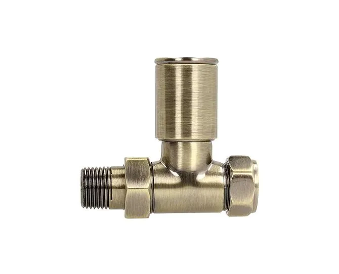 BiWorld Heavy Pattern 15mm Antique Brass Straight Wheel Head Valve EV-HP15SAB main product photo