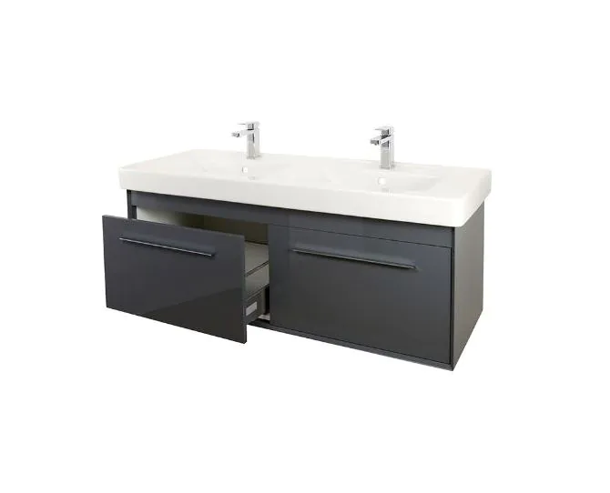 Abacus Simple 130cm Double Basin Vanity Unit Anthracite main product photo