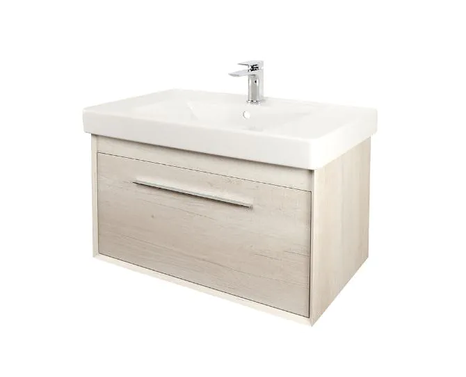 Abacus Simple 80cm Basin Vanity Unit Bleached Oak main product photo