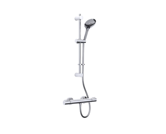 Inta Enzo Deluxe Single Outlet Safe-Touch Thermostatic Shower with Flexible Riser Kit IX100025CP main product photo