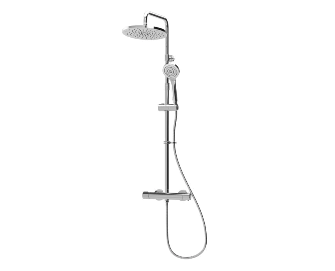 Inta Enzo Dual Outlet Safe-Touch Thermostatic Shower with Telescopic Riser Kit IX200020CP main product photo