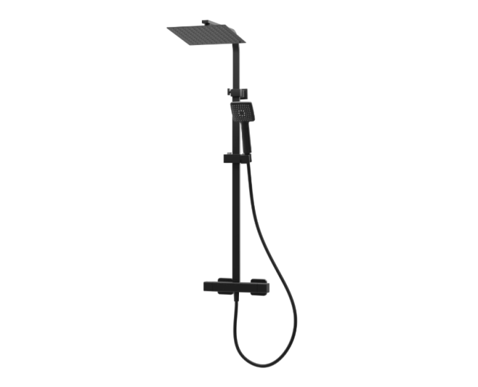 Inta Mio Black Dual Outlet SafeTouch Thermostatic Shower Kit IX400025BK main product photo