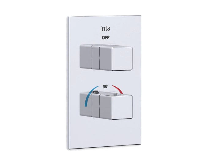 Inta Mio Concealed Dual Outlet Thermostatic Shower with Overhead Soaker and Rinse Station IX600015CP main product photo