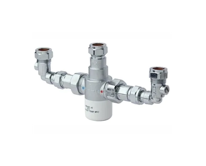 Bristan 15mm TMV3 Thermostatic Mixing Valve With Isolation Elbows MT503CP-ISOELB main product photo