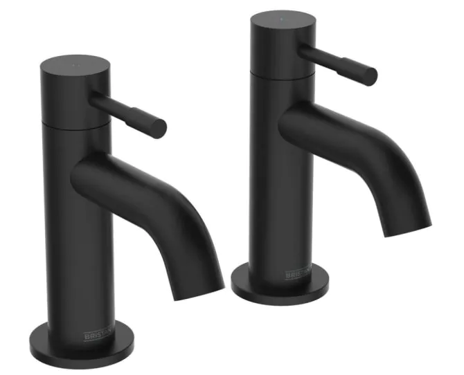 Bristan Mila Bath Pillar Taps Black MI 3/4 BLK main product photo
