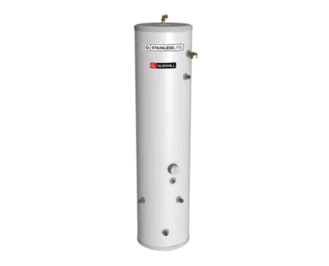 Gledhill Stainless Lite Plus Solar Slim Direct 210 Litre Cylinder PLUDR210SSL main product photo