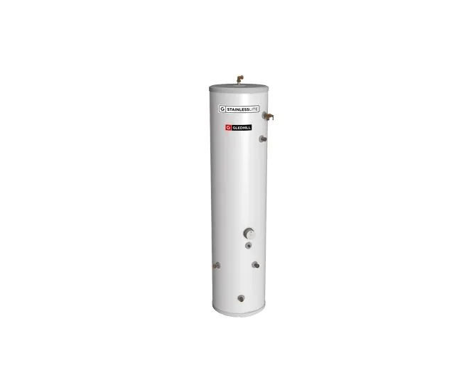 Gledhill Stainless Lite Plus Solar Slimline Indirect 180 Litre Cylinder PLUIN180SSL main product photo