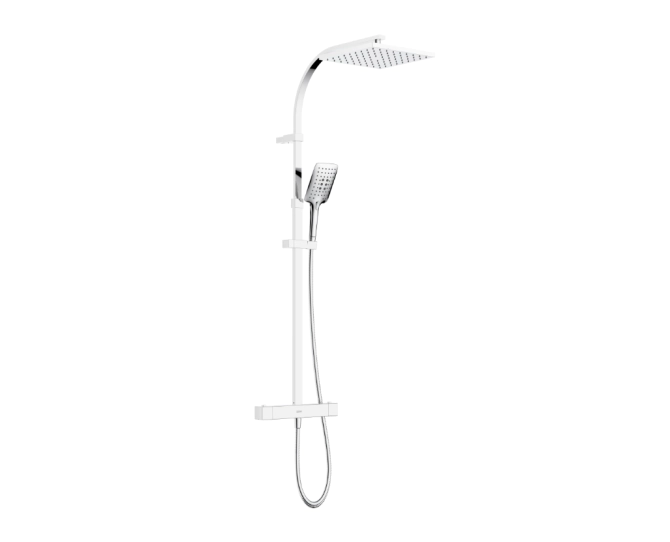 Bristan Qubo Thermostatic Bar Shower with Rigid Riser Chrome QB SHXDIVCTFF C main product photo