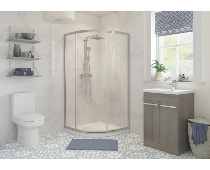 Envy Element 800mm 1 Door Quadrant - Chrome main product photo
