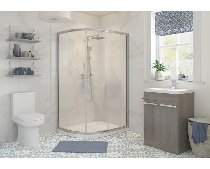 Envy Element 1200x800mm 2 Door Offset Quadrant - Chrome main product photo