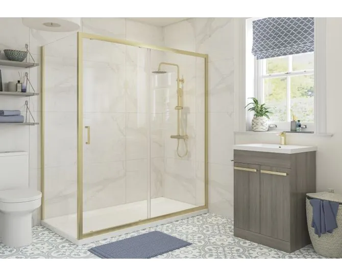 Envy Element 900mm Side Panel - Brushed Brass main product photo